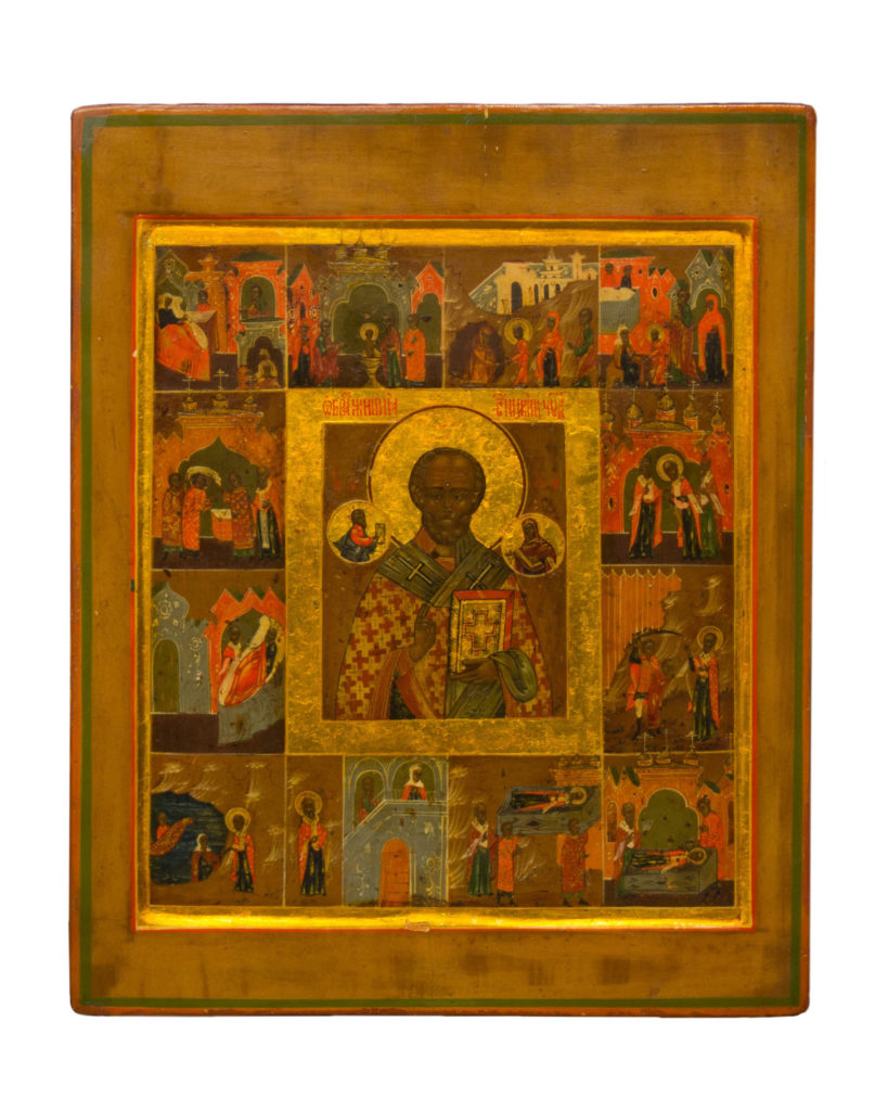 Icona russa San Nicola con Vita, inizio XIX sec.