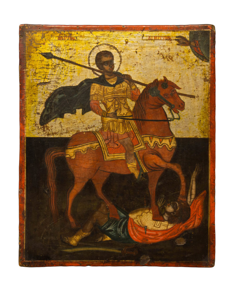icona San Demetrio di Tessalonica XVIII secolo tempera su tavola