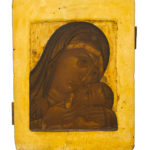 Icona russa della Madre di Dio di Korsun, Mosca, fine XVII secolo, tempera su tavola con fondo in levkas.