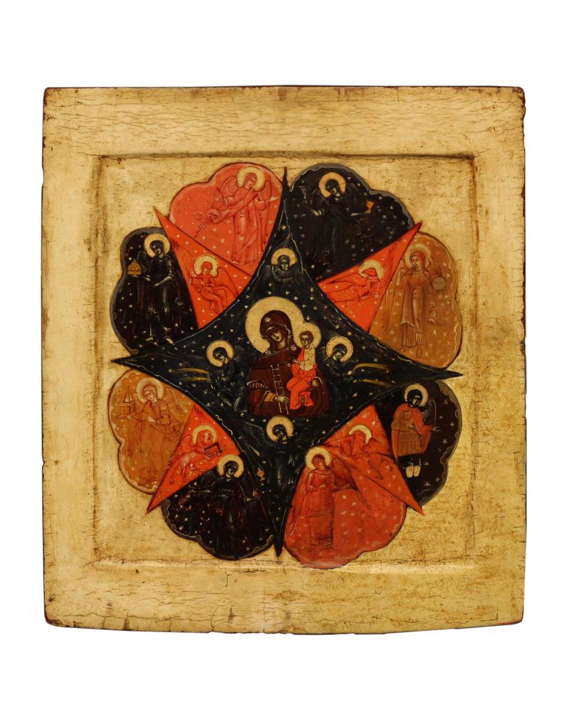icona russa Madonna del Roveto Ardente XVIII secolo Russia Centrale