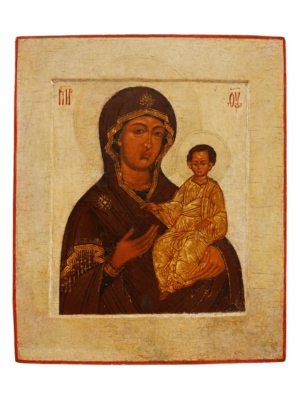 Icona venerata della Madre di Dio di Smolensk, espressione di grazia divina, disponibile su Artenetworkicone.it
