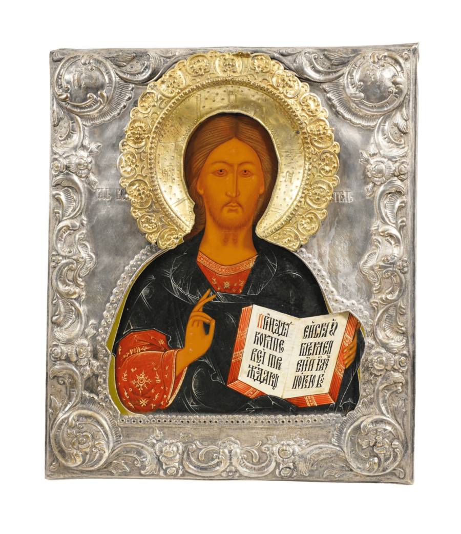 Icona del Pantocrator, rappresentazione divina di Cristo l'Onnipotente, simbolo di sapienza e guida spirituale, disponibile su Artenetworkicone.it