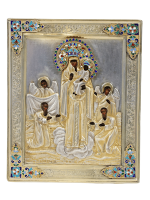 Icona sacra della Madre di Dio Gioia degli Afflitti, manifestazione di amore e sostegno divino, disponibile su Artenetworkicone.it