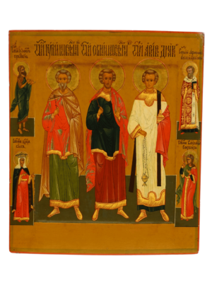 Icona venerata di Simonas Guriy Abibos, simbolo di devozione e coraggio spirituale, disponibile su Artenetworkicone.it
