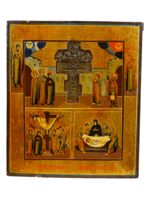 Stauroteca intricatamente decorata, simbolo di fede e arte sacra, disponibile su Artenetworkicone.it