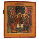 Icona russa Trinità Antico Testamento XVII sec. Jaroslavl'