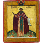 Icona russa San Giovanni Arcivescovo di Novgorod, tempera su tavola, XVII/XVIII secolo, Russia settentrionale