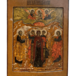 Icona russa del XVII secolo raffigurante l’Ascensione di Cristo con Vergine, apostoli e angeli