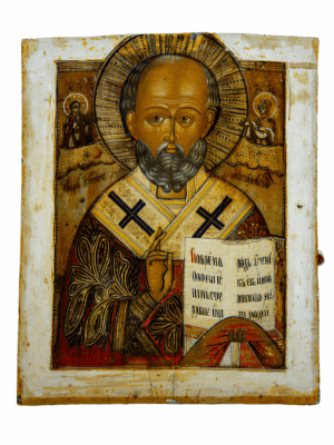 San Nicola di Myra, antica icona russa del XVIII secolo proveniente dalla Russia del Nord.