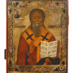 Sant'Antipa, antica icona russa del XIX secolo proveniente dalla Russia centrale.